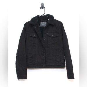 ￼ Levi's Black Jean Sherpa Jacket